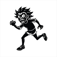 zombie running vector line art