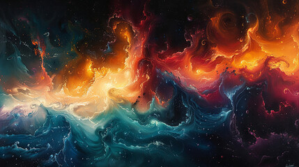 Wall Mural - Abstract Cosmic Waves Background