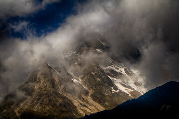 clouds in the mountains