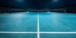 © Anastasiia - Nighttime pickleball tennis with illuminated court net and blue games banner. Concept Sports, Nightlife, Tennis, Pickleball, Illuminated Court