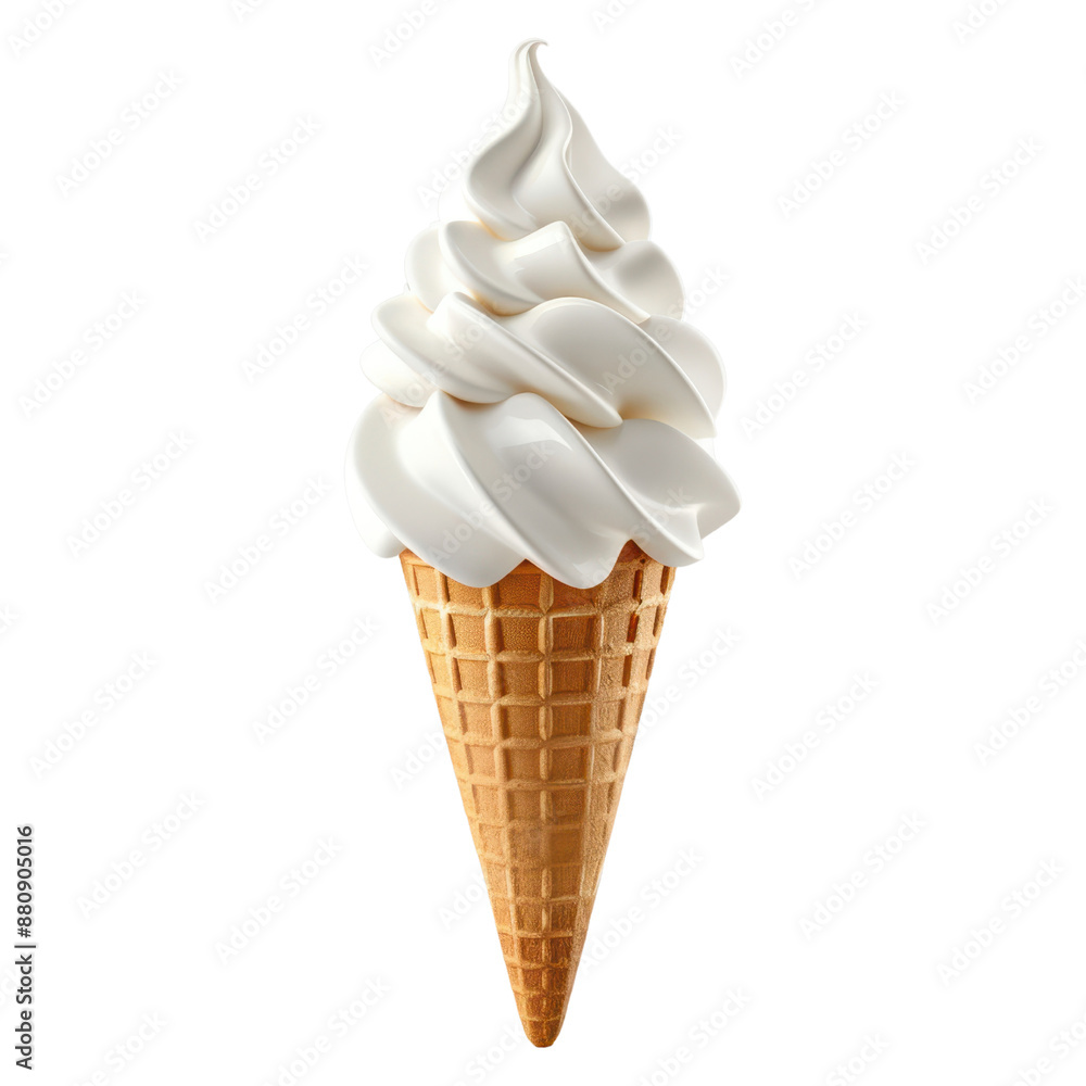 Soft Serve Ice Cream Cone cut out transparent isolated on white ...