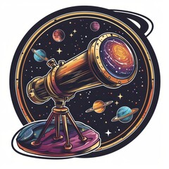 Wall Mural - Telescope Viewing a Galaxy