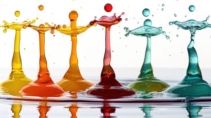 Poster - Colorful Water Drops Splashing