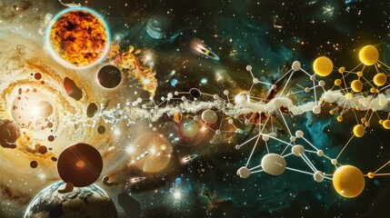 Wall Mural - Cosmic Network: A Celestial Tapestry of Connection