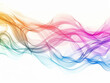 © Yana Art and Design - Abstract Light Waves on White, Generative AI Illustration