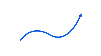 arrow icon royal blue business graph growth 4k illustration. on white background 4k illustration.