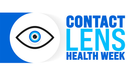 Wall Mural - Contact Lens Health Week is observed every year in August. Holiday concept. Template for background, banner, card, poster, placard, design template with unique shapes with standard color.