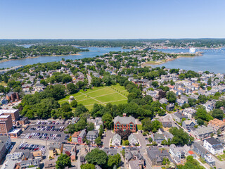 Sticker - Aerial photo Salem Common Park and view of surrounding neighborhoods