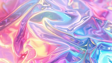 Poster - a close up of a shiny surface with a pink and blue background