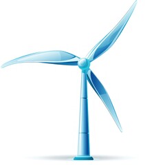 Blue Wind Turbine Illustration