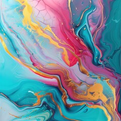 Canvas Print - a colorful painting with a lot of paint on it