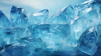 Sticker - Crystalline Blue Ice Formations