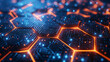 © Godai - The geometric hexagons glowing background for hi-tech pattern with interconnected concept.