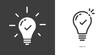 © vladwel - Insight tip light bulb icon vector simple pictogram graphic set, smart fact line outline stroke art symbol, important inform lightbulb with check mark, expert idea solution sign tick image clip art