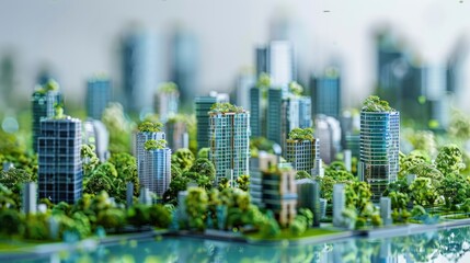 Wall Mural - digital modeling of urban ecosystems to optimize resource allocation and environmental sustainabilit