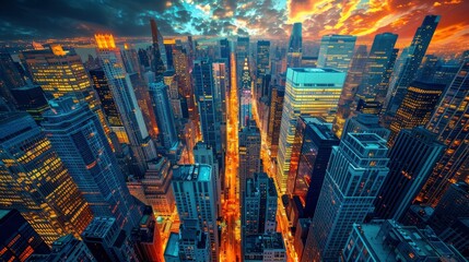 Wall Mural - city skyline with digital twins of historic landmarks for preservation and restoration projects