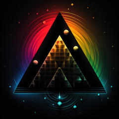 Wall Mural - abstract geometric art: exploring colorful pop, neon bright lights, and splash of colors