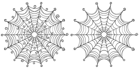 Wall Mural - Vector Set of spider web on white