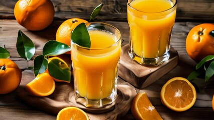 Canvas Print -  Freshly squeezed orange juice a healthy and refreshing start to the day