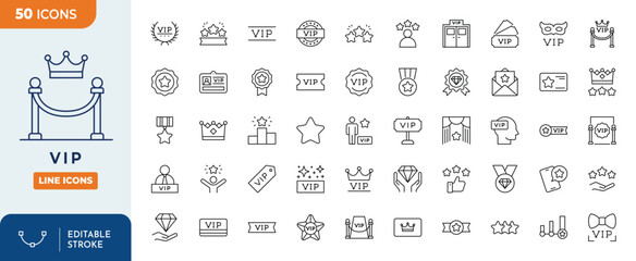 vip related line editable icons set. vip related icons pixel perfect. contains such icons as special