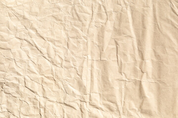 Wall Mural - crumpled Brown kraft paper texture