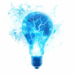 Blue electricity isolated on transparent or white background