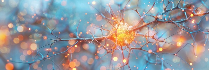 Wall Mural - illustration of a neuron. ai.