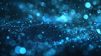 Wall Mural - render of a bright glitter blue abstract background.