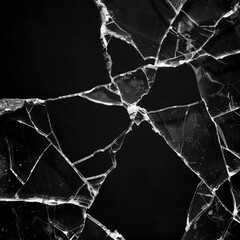 Canvas Print - Cracked glass texture. AI.