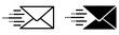 © Vector Elements - Email send message icon vector set isolated on transparent background. Speed delivery symbol.