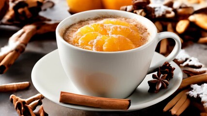 Poster -  Warm up with a cozy cup of citrusy delight