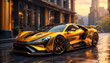 © AMERO MEDIA - A golden luxurious car in gold