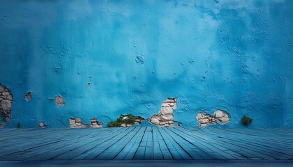 Wall Mural - old blue wall vintage background