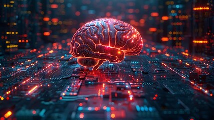 AI artificial intelligence technology Brain background