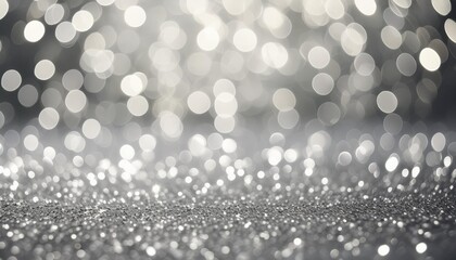 Wall Mural - abstract silver glitter bokeh background generative ai