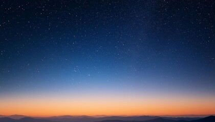 Wall Mural - a gradient background with blue and orange tones a starry sky a grainy texture a dark background a minimalist style