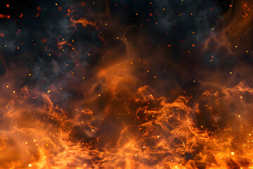 Sticker - Fire particle ember with hot cloud smoke motion graphic background