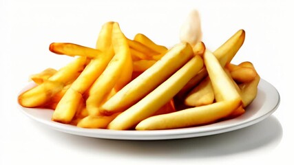 Canvas Print -  Crispy golden french fries ready to be savored