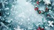 © Emin - Christmas wreath and snowflakes on holiday background with blank space Raster image