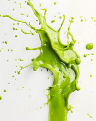 Sticker - Green slime splash isolated on white background
