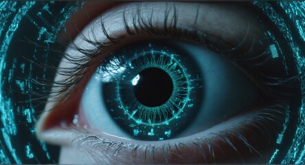 Futuristic eye. Scanning for personality identification