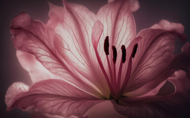 Canvas Print - pink lily closeup