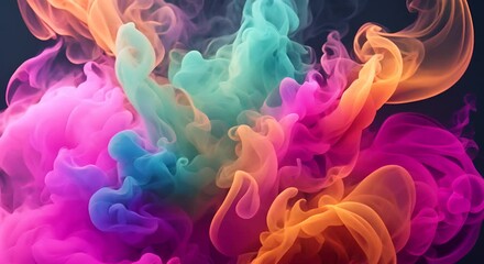 Wall Mural - Beautiful colorful smoke motion 4k animation