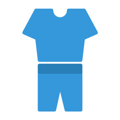 shirt icon color or logo illustration flat color blue style	