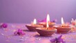 Tranquil Diwali Celebration with Traditional Clay Lamps