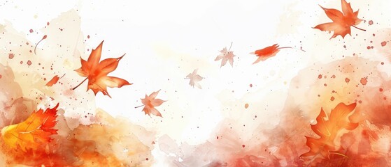 Canvas Print - Flowing Fall Abstract Watercolor Maples