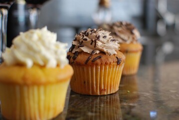 cupcakes with chocolate frosting