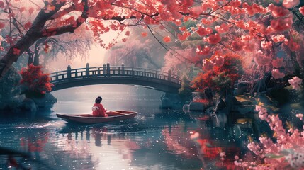 Wall Mural - The scene is serene and peaceful