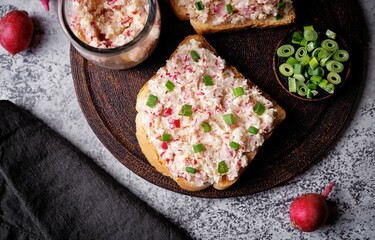 Wall Mural - Radish butter sandwich in a plate