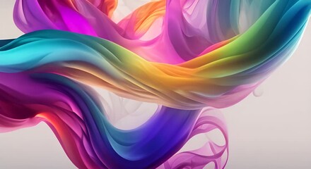 Wall Mural - Colorful wavy smoke 4k animation